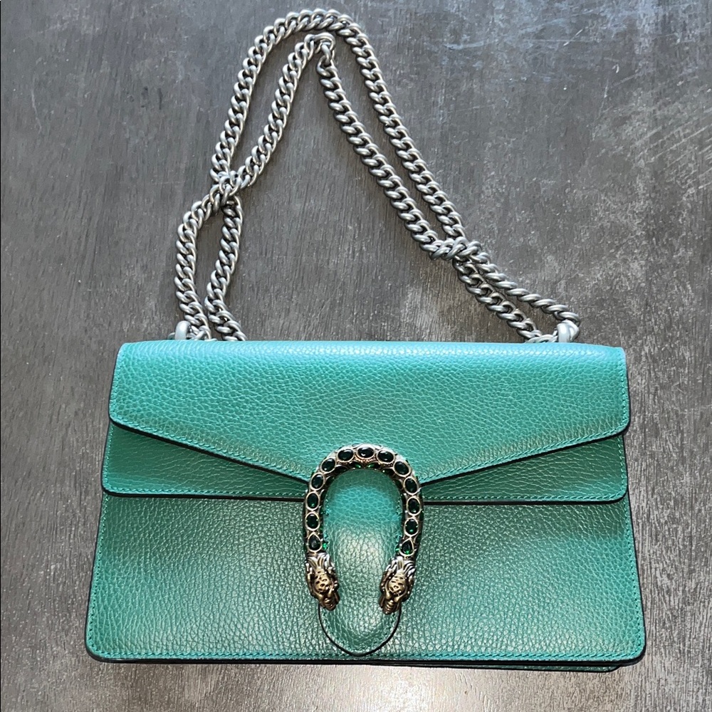 Elegant Teal Leather Shoulder Bag